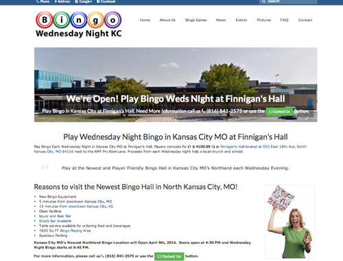 designed non profit organization's bingo website